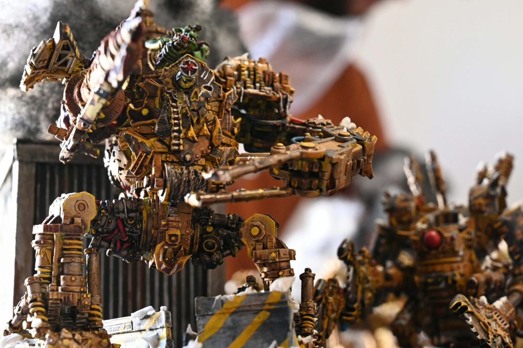 Warhammer Ork Mech on the battlefield